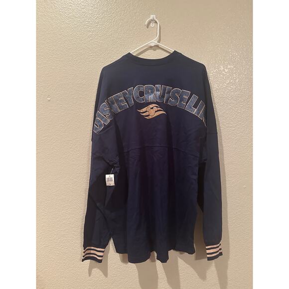 NWT Disney Cruise Line DCL Spirit Jersey Blue Gold Glitter sz L - Picture 5 of 6